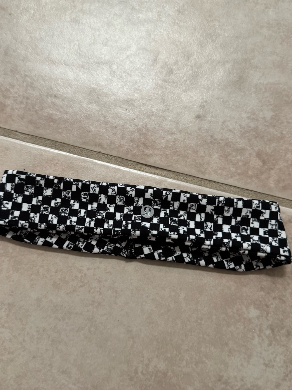 lululemon athletica Black and White Checkerboard Headband for Women